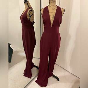 Elegant Burgundy Jumpsuit